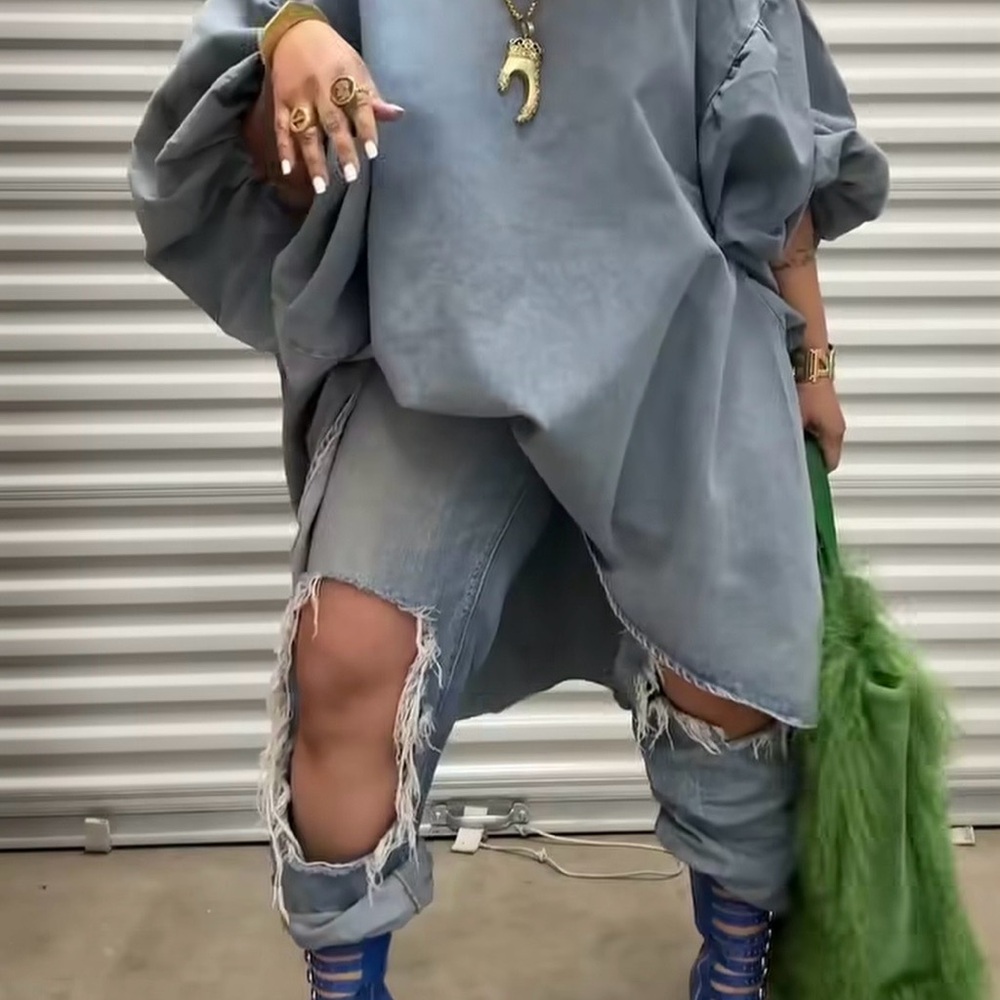 Terrell Dominick Denim Balloon on Top/dress - Picture 10 of 15